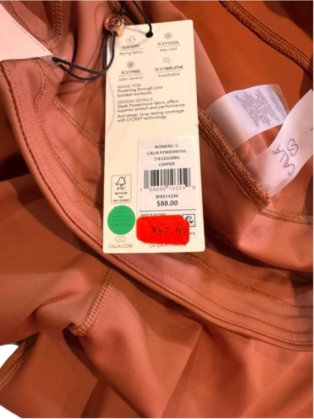 Women's Calia PowerMove High-Rise Legging copper Size L